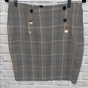 ✨H&M Gray and Tan Knee-Length Pencil Skirt Size 8✨